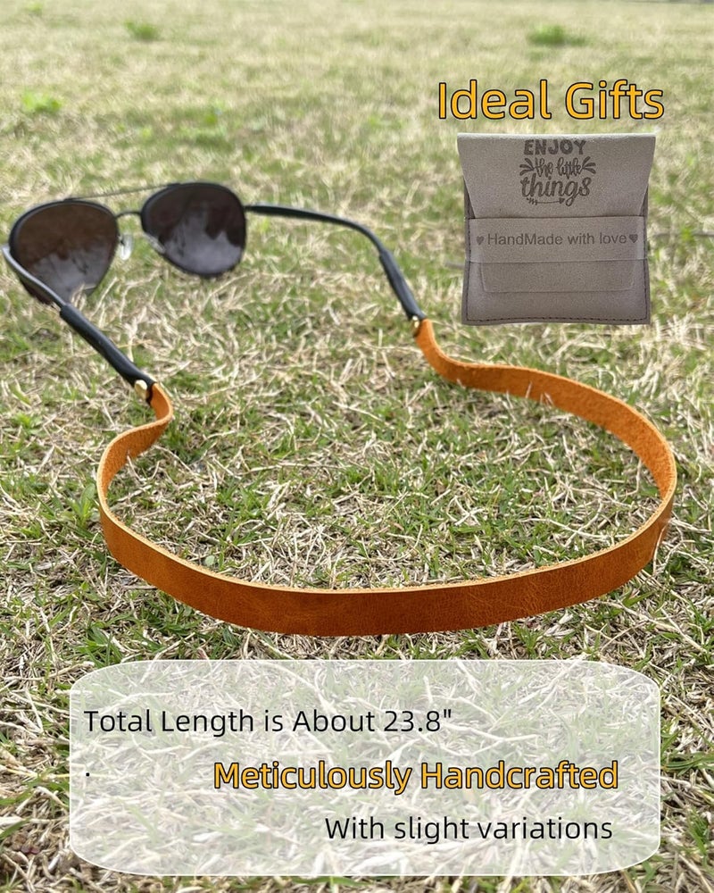 PROVBORN Store Full-grain Leather Glasses Strap Handmade Sports Sunglasses Eyeglasses Holders Around Neck Gifts for Men Women - Image 5